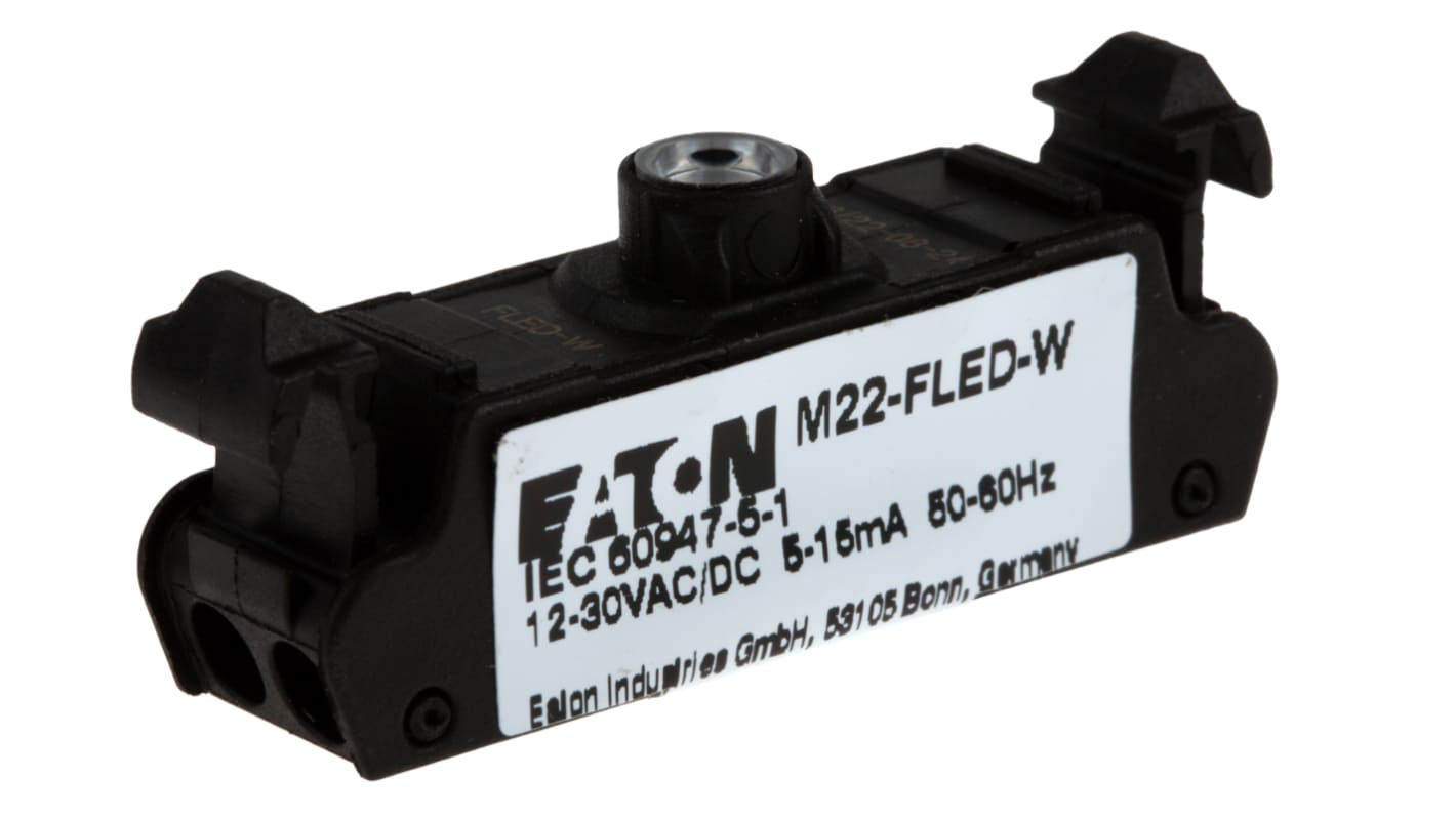 Eaton LEDブロック 30V ac/dc Push Inターミナル 180795 M22-FLED-W