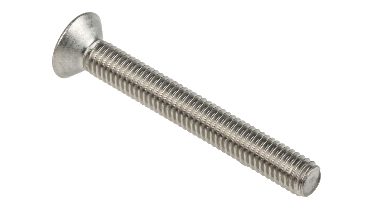 Tornillo Allen de cabeza avellanada RS PRO, M5 x 40mm, paso de rosca 0.8mm, de Acero Inoxidable