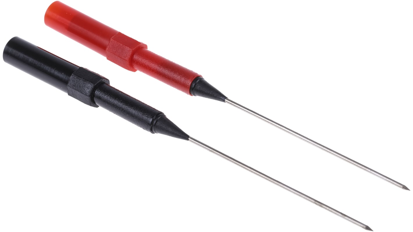 Sonde de test RS PRO, Aiguille, pointe de 1mm, <30V rms, 10A, Noir/Rouge