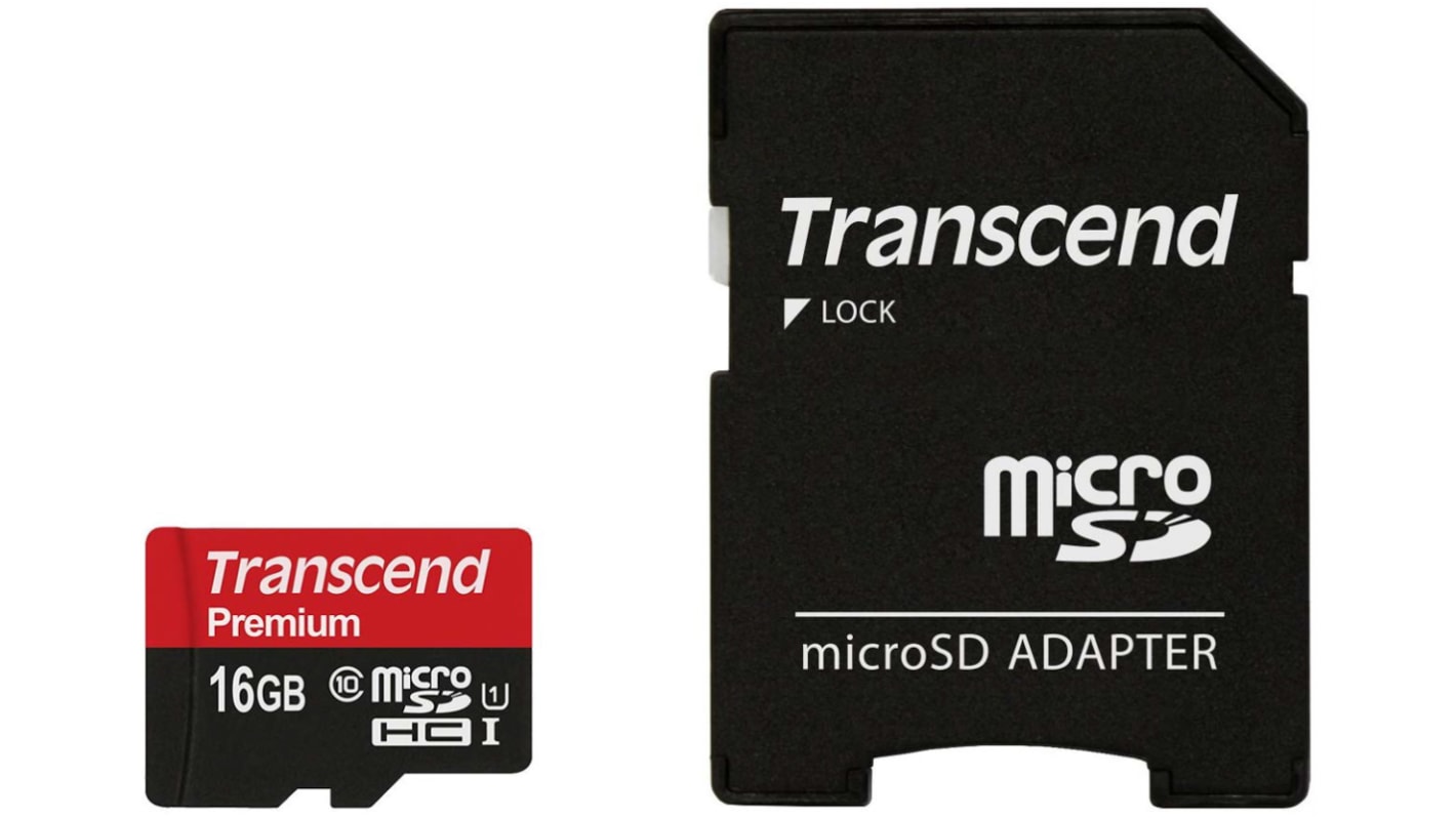 Transcend 16 GB MicroSDHC Micro SD Card, Class 10, UHS-1 U1