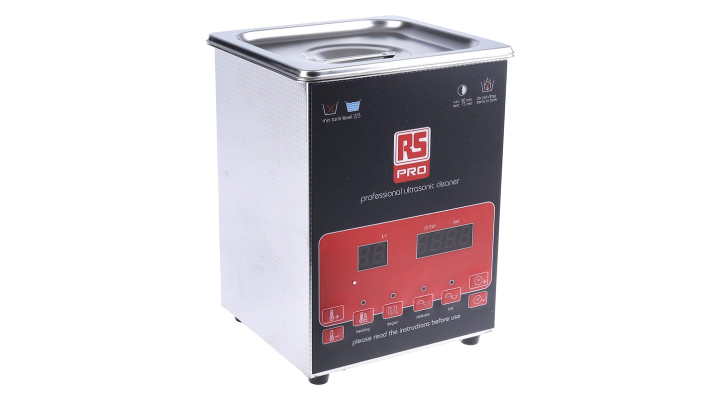 Pulitrice a ultrasuoni RS PRO, 2L, 100W