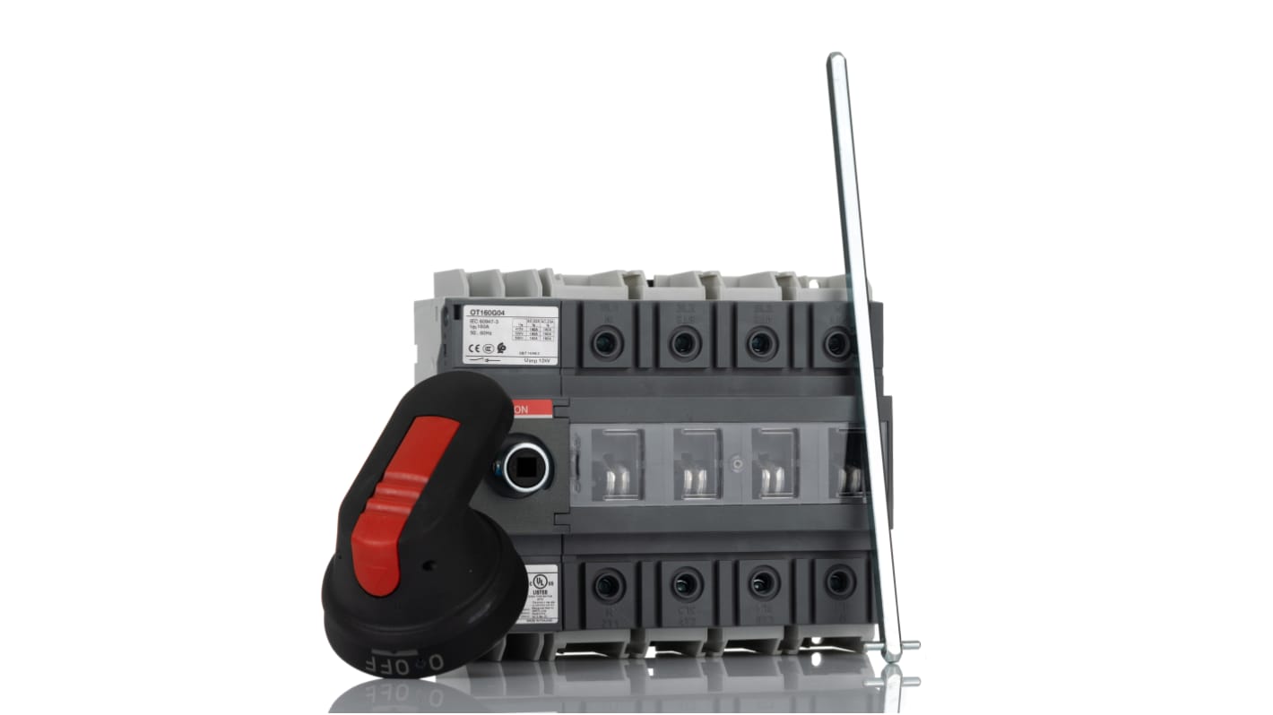 ABB 4P Pole Base Mounting Isolator Switch - 160A Maximum Current, 132kW Power Rating, IP20