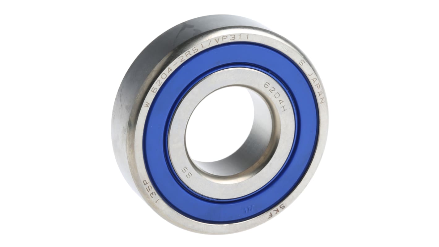 SKF W 6204-2RS1/VP311 Single Row Deep Groove Ball Bearing- Both Sides Sealed 20mm I.D, 47mm O.D