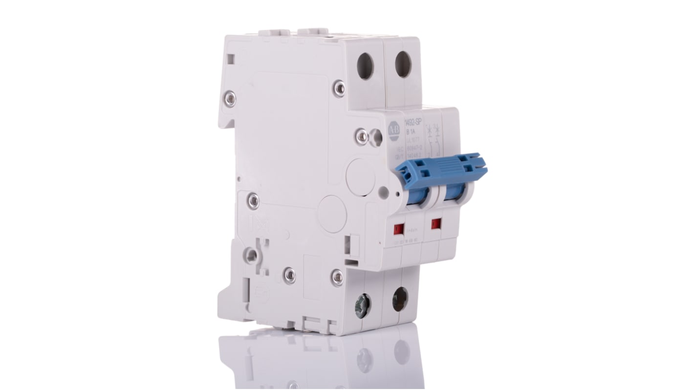 Allen Bradley 1492 1492-SPM MCB, 2P, 1A Curve B, 277V AC, 96V DC, 10 kA Breaking Capacity