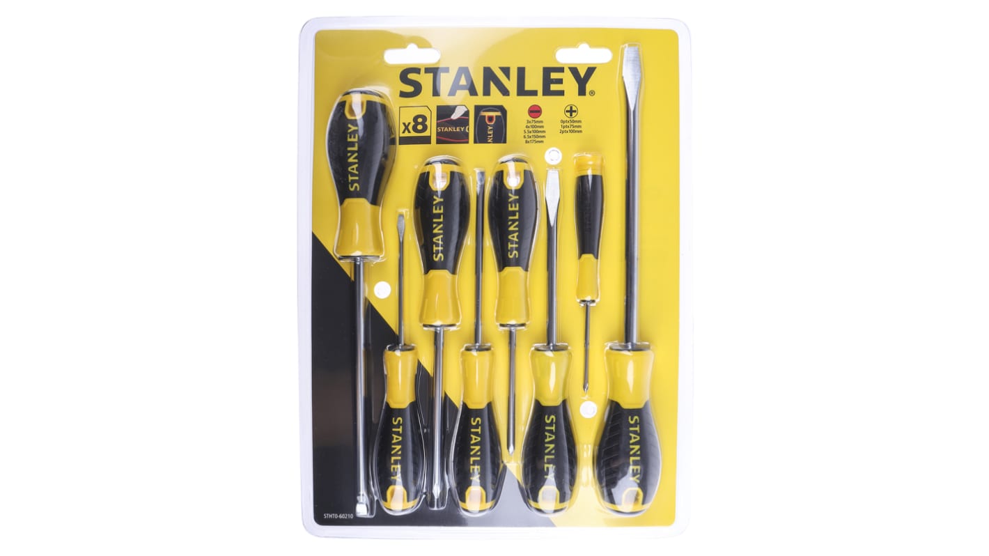 Stanley Standard-Schraubendrehersatz, 8-teilig Schlitz, PHILLIPS®