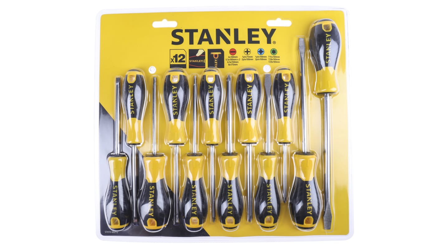 Set di cacciaviti Stanley, 12 pezzi Phillips; Pozidriv; a taglio; Torx