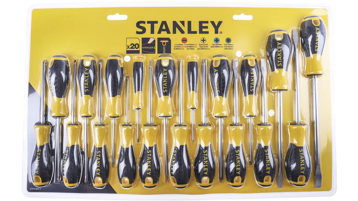 Set di cacciaviti Stanley, 20 pezzi Phillips; Pozidriv; a taglio; Torx