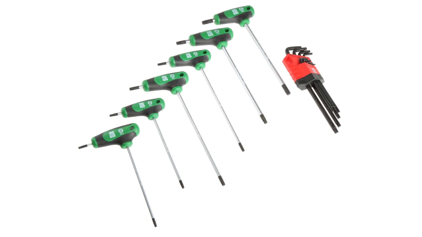 RS PRO TORX®-Schlüsselsatz T-Griff lang CrMoV-Stahl 14-teilig, T10 → T40