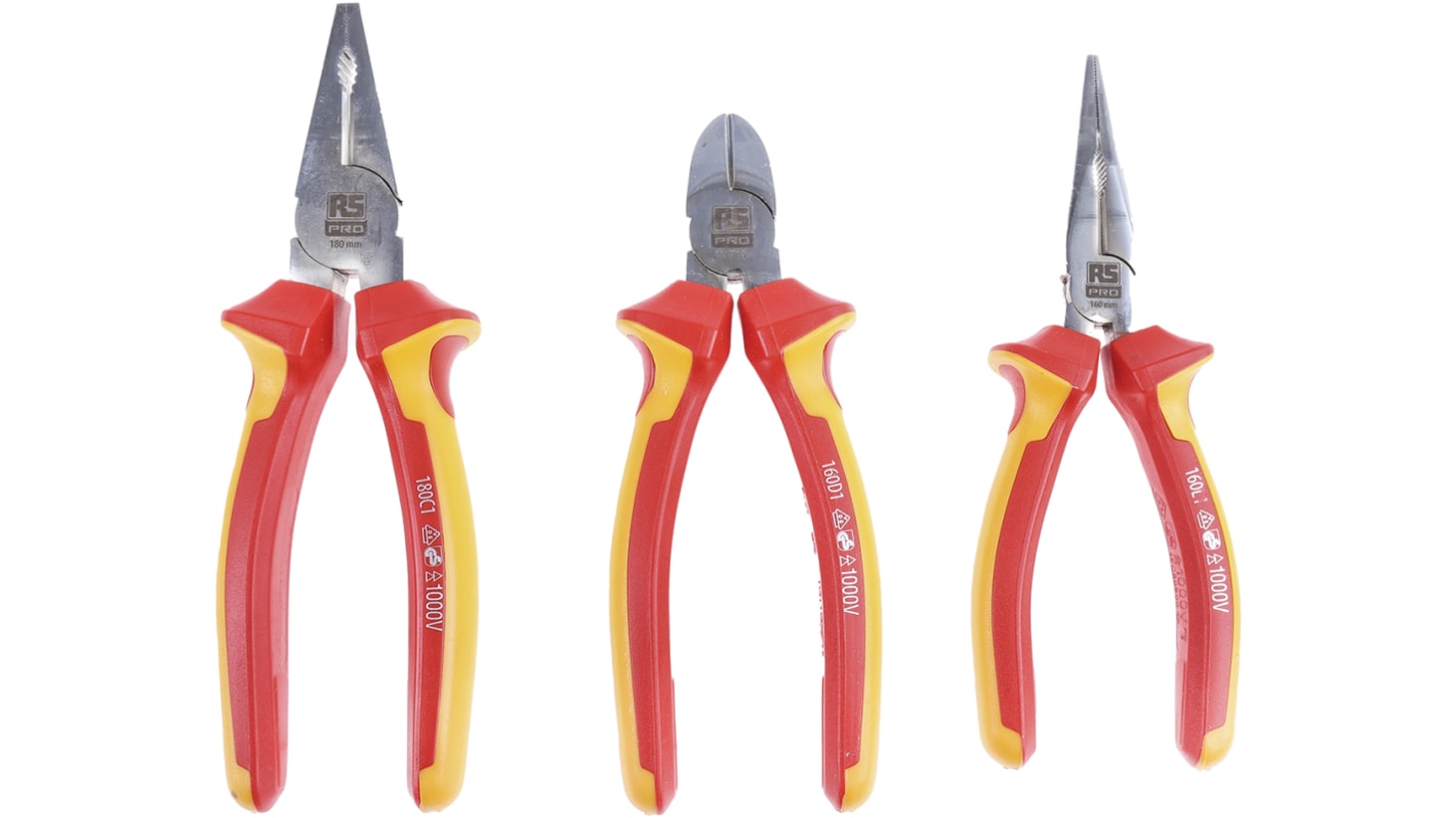 RS PRO 3-Piece Plier Set, 300 mm Overall