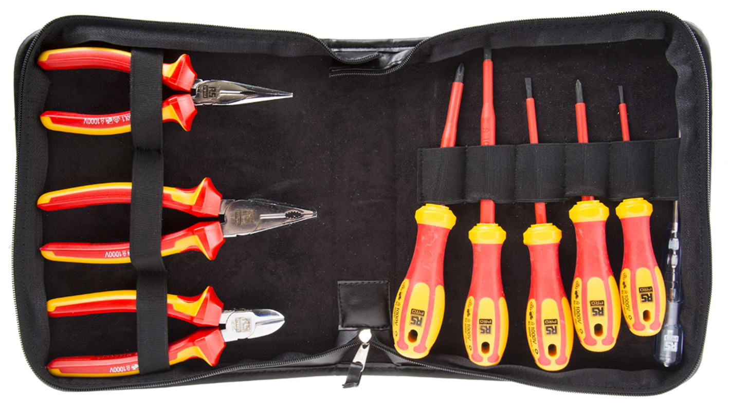 Kit de herramientas RS PRO de 9 piezas, aprobado VDE