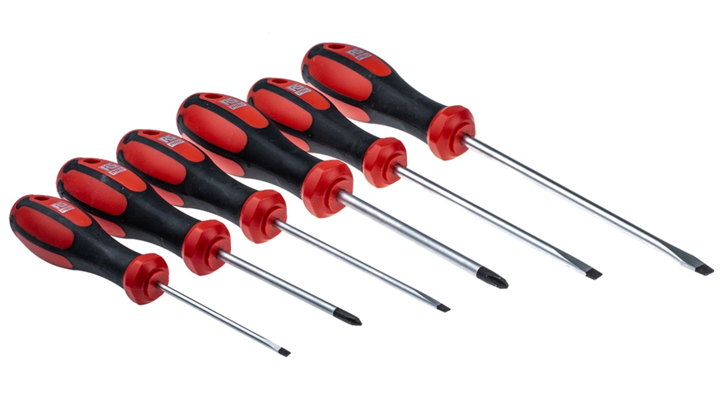 RS PRO F99 601 Phillips Slotted Screwdriver Set 6 Piece