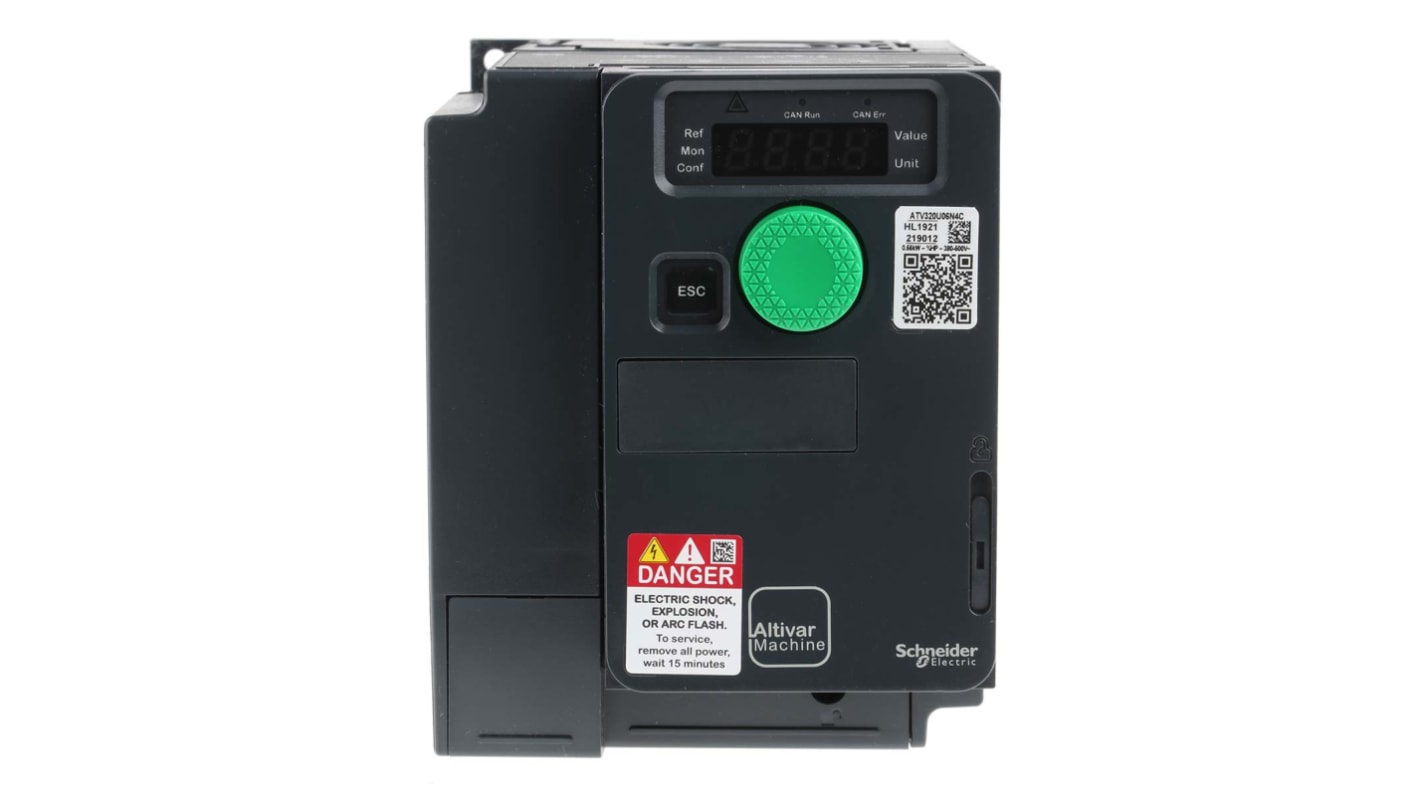 Variateur de vitesse Schneider Electric ATV320, 0,55 kW 400 V c.a. 3 phases, 2,8 A, 0.1 → 599Hz