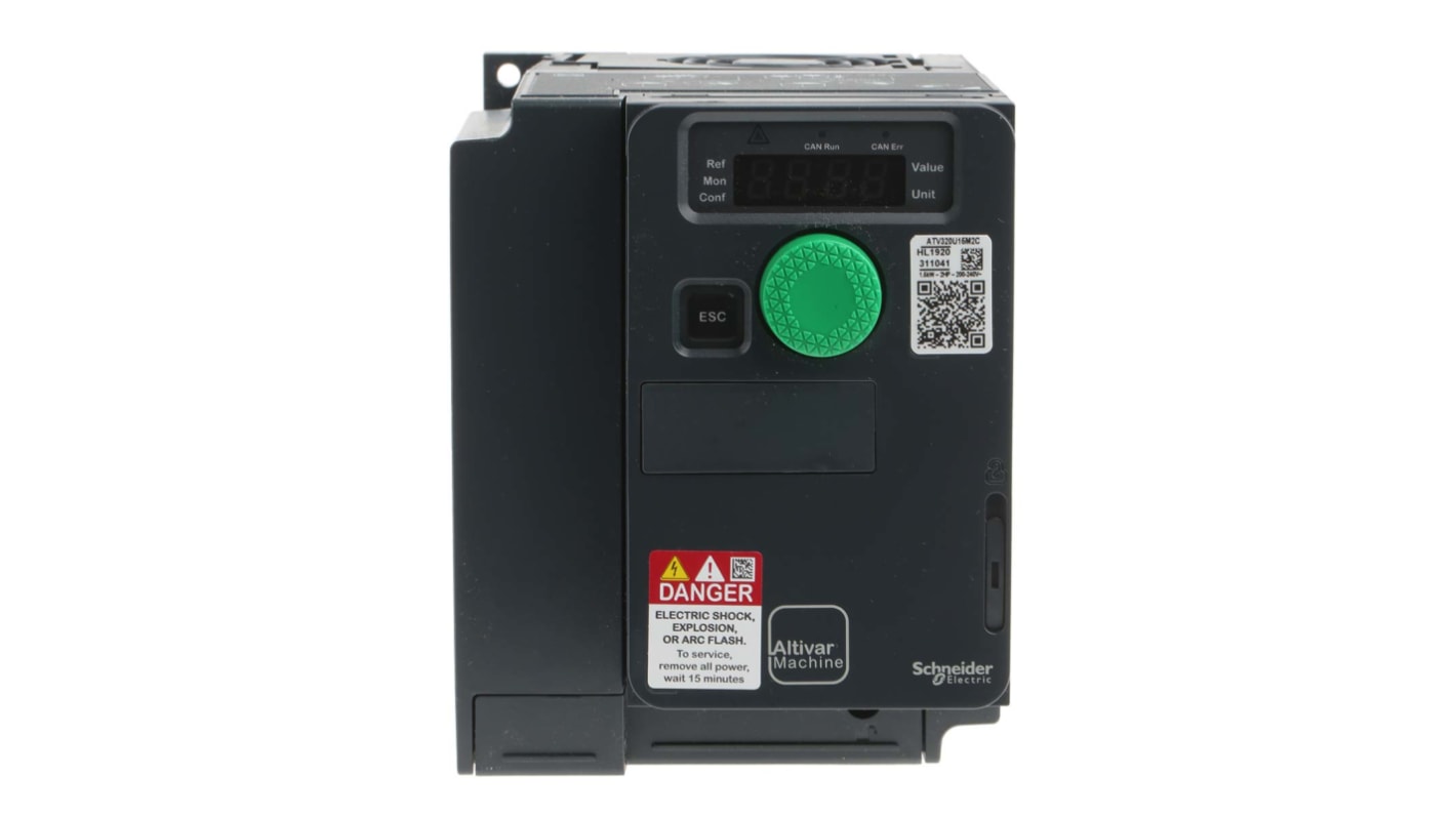 Rs-Online Avviatore a velocità variabile Schneider Electric 1 5 kW 230 V c.a. 1 fase 0.1 → 599Hz