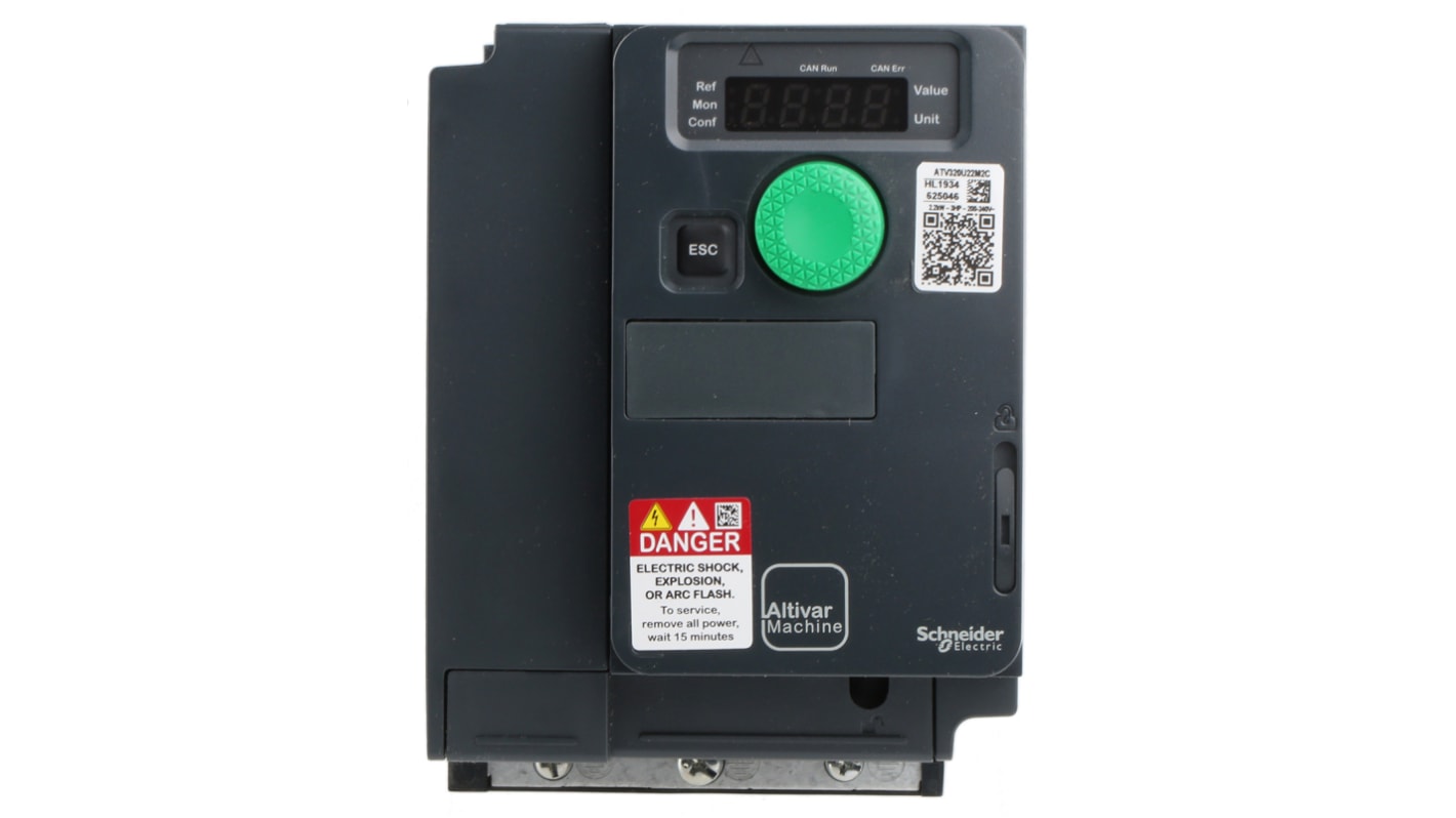 Schneider Electric Variable Speed Drive, 2.2 kW, 1 Phase, 230 V ac, 24 A, ATV320 Series