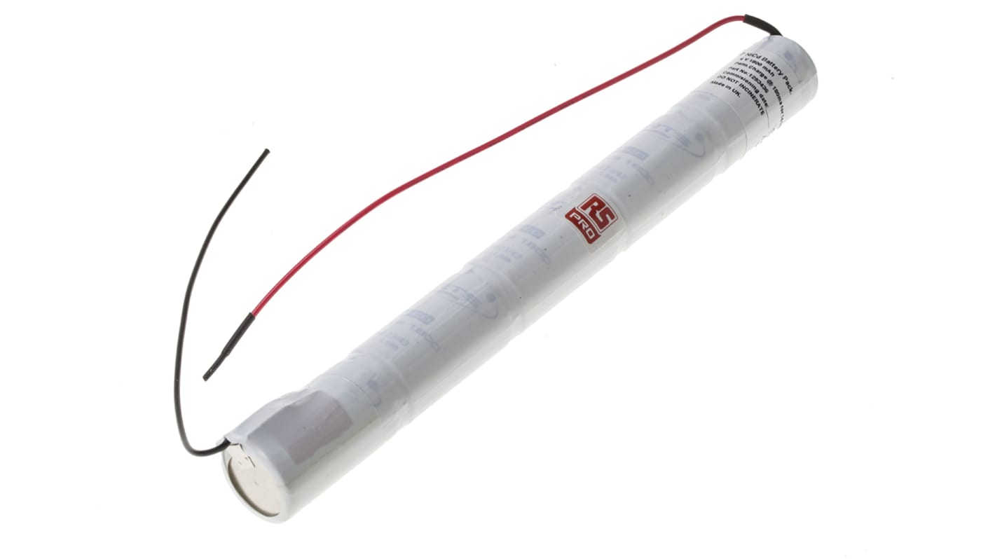 RS PRO 6V NiCd Rechargeable Battery Pack, 1.8Ah - Pack of 1