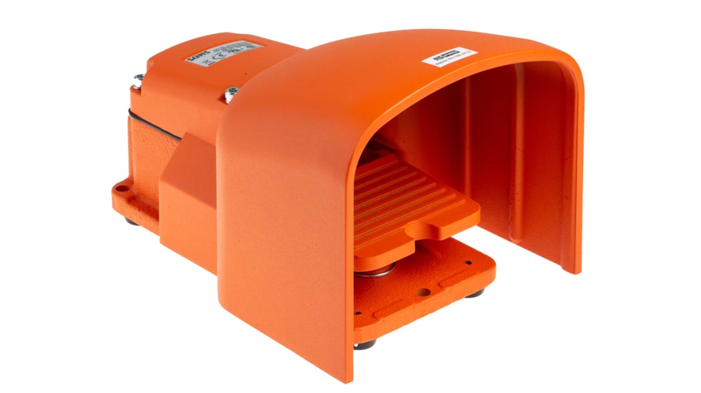 RS PRO Fußschalter Typ Fußschalter in robuster Ausführung Tastend, 2-poliger Wechsler, 20 A Gusseisen 125V, IP 65