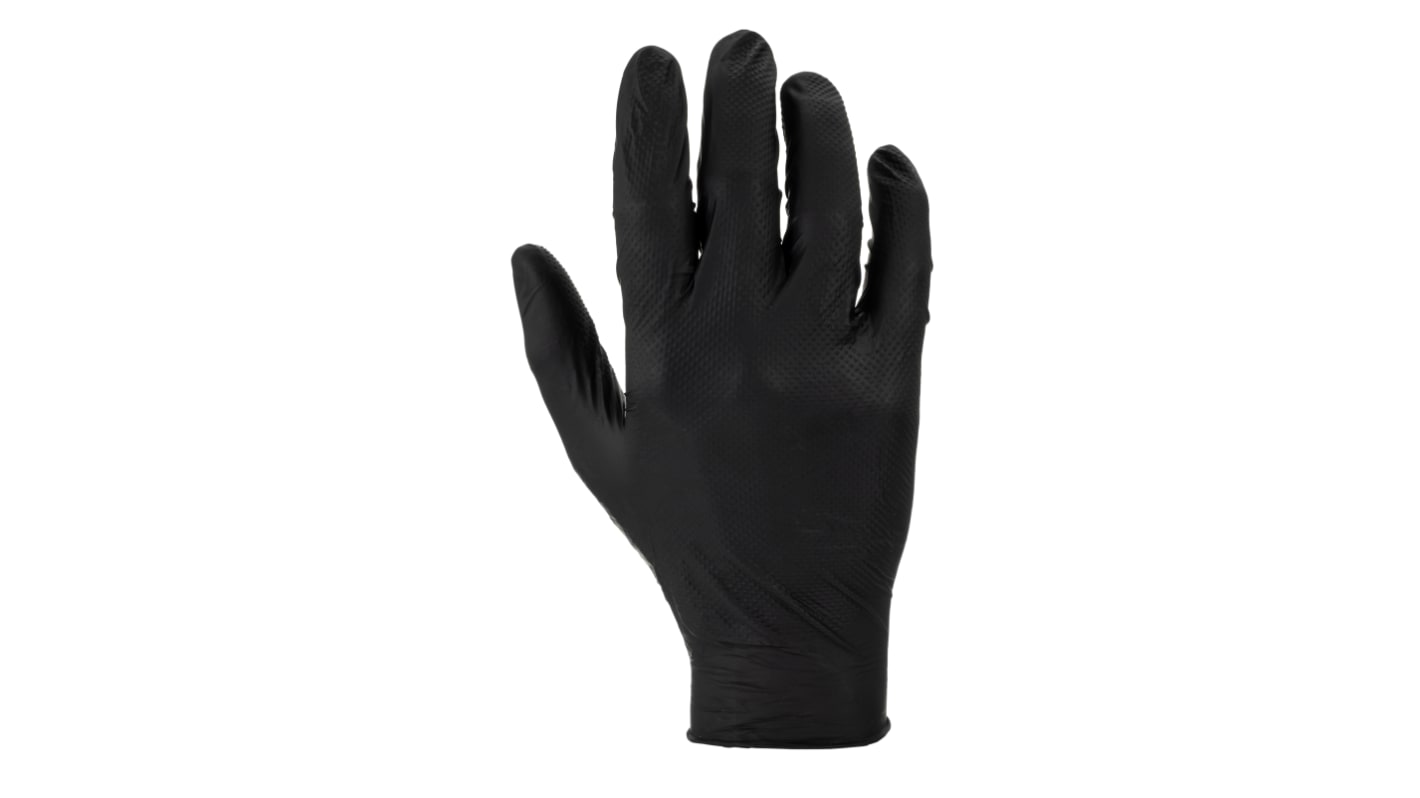 Polyco Healthline Finite Black Black Powder-Free Nitrile Disposable Gloves, Size 9, Large, No, 100 per Pack