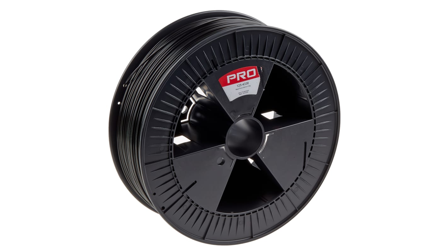 RS PRO 3D打印PLA材料, 2.85mm直径, FDM技术, 黑色, 2.3kg, 适用于台式3D打印机
