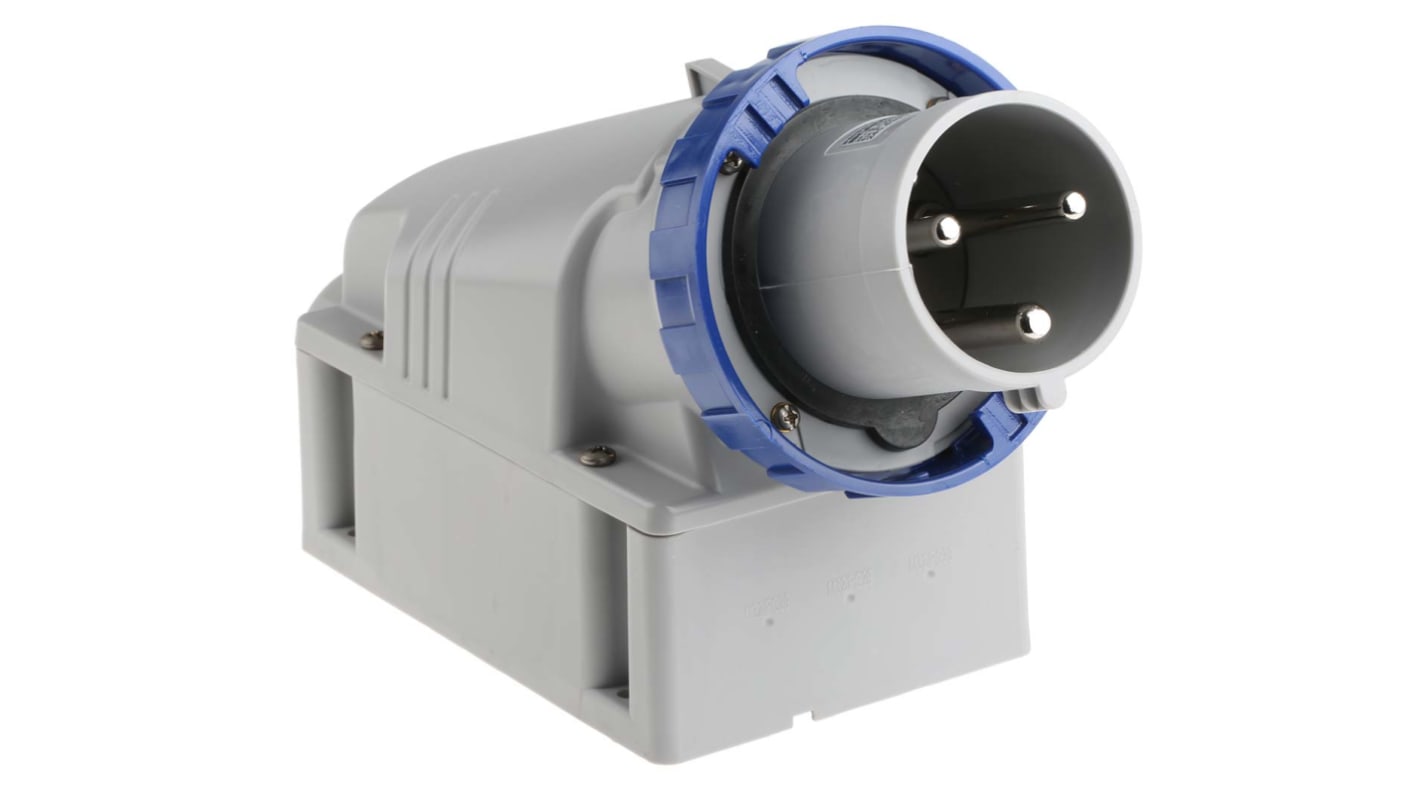 Connettore di alimentazione industriale Scame Maschio, 2P + E, 63A, Montaggio a muro