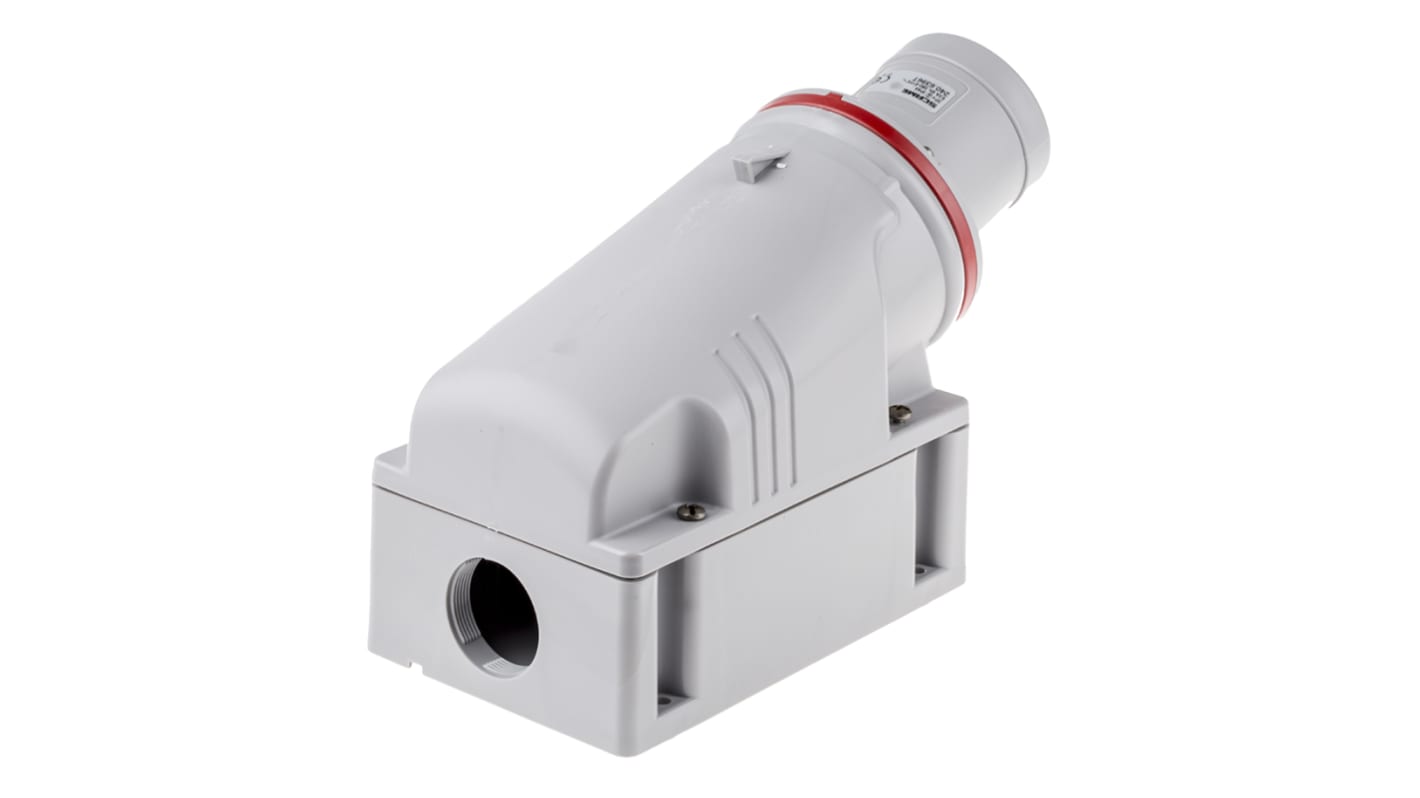 Scame IP44 Red Wall Mount 3P + E Industrial Power Plug, Rated At 63A, 415 V