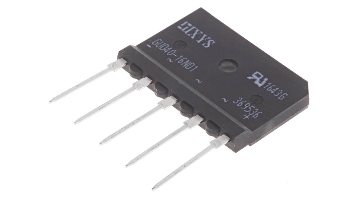 IXYS Bridge Rectifier, 40A, 1700V, 3-phase, 5-Pin