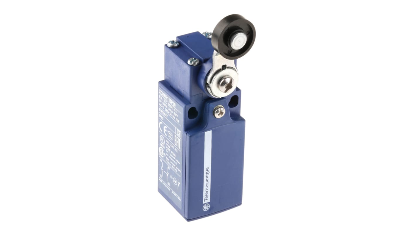 Telemecanique Sensors OsiSense XC Series Roller Lever Limit Switch, NO/NC, IP65, DP, Plastic Housing, 240V ac Max, 10A