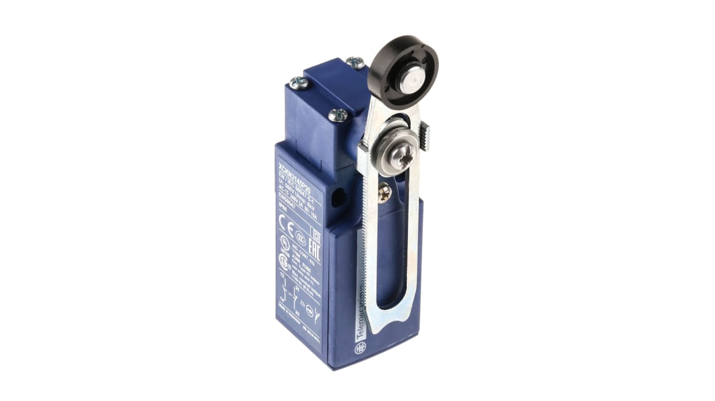 Telemecanique Sensors OsiSense XC Series Roller Lever Limit Switch, NO/NC, IP65, DP, Plastic Housing, 240V ac Max, 10A