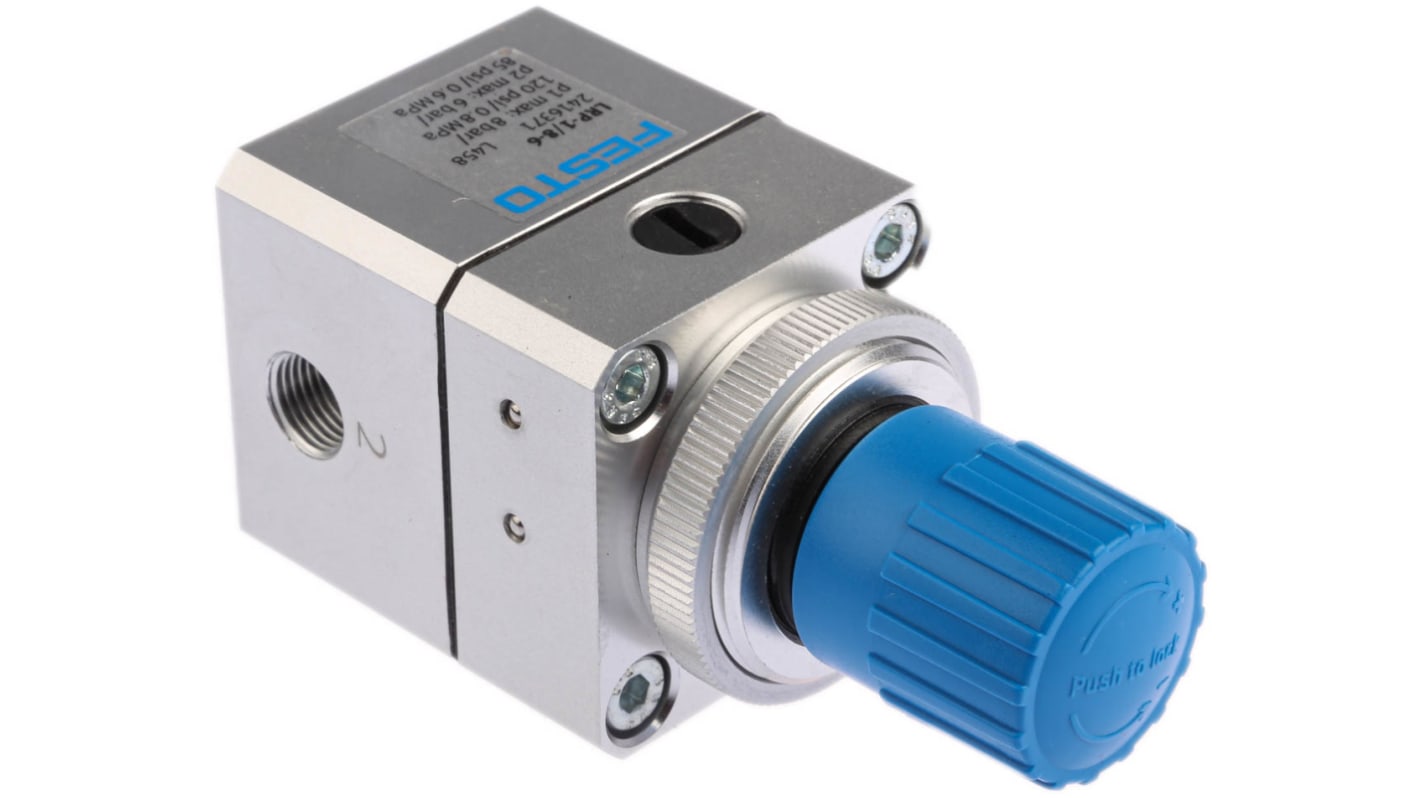 Festo G 1/8 Pneumatic Regulator - 0.1bar to 6bar, 1/8in, 8bar max. input, 2416371