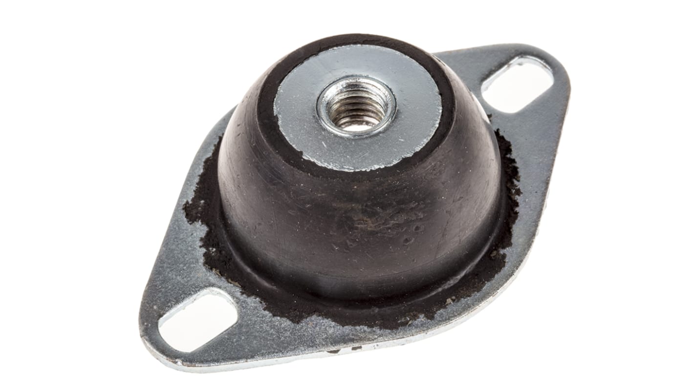 RS PRO Gummi Vibrationsdämpfer M10, Ø 85mm x 25mm, 60 Shore A / bis 40kg