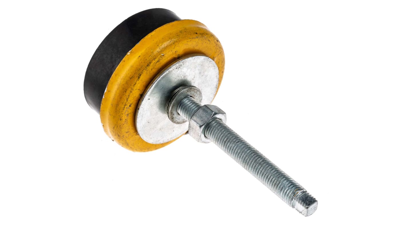 RS PRO M12 Rubber Adjustable Foot, 600kg Static Load Capacity