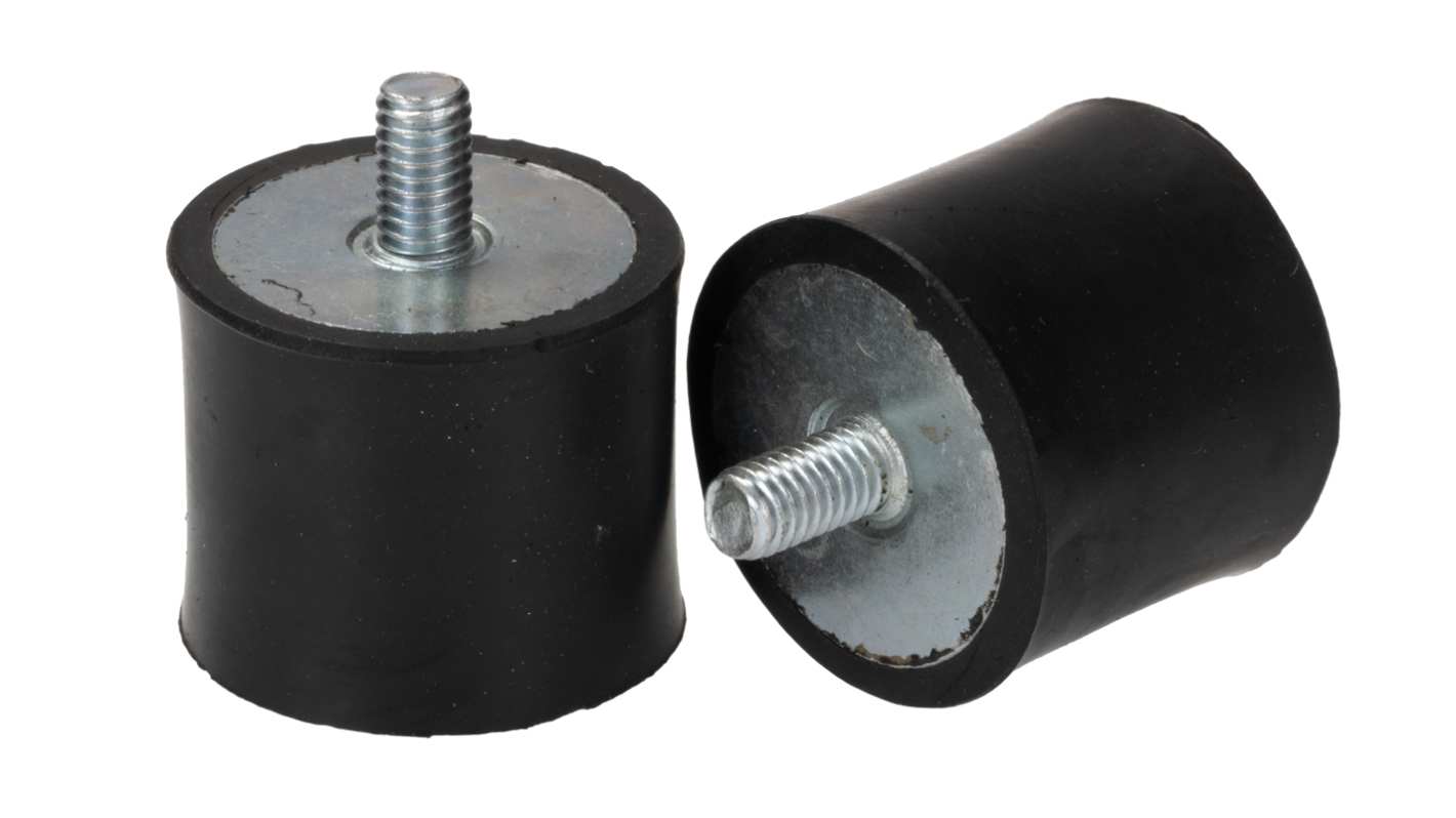 RS PRO M6 Anti Vibration Mount, Male to Female Bobbin with 28.93kg Compression Load