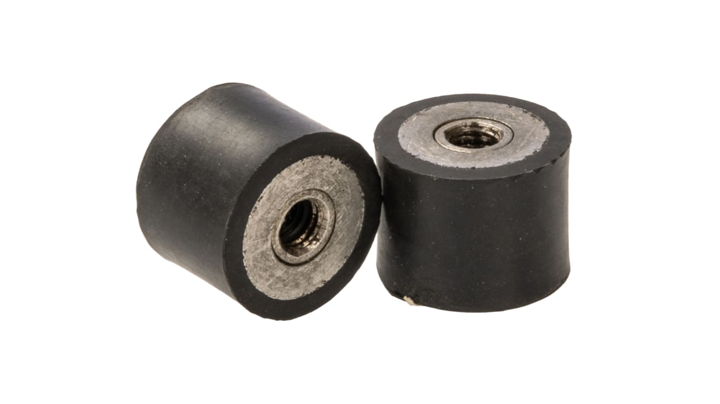 RS PRO M6 Anti Vibration Mount, Female Buffer Foot with 33.96kg Compression Load