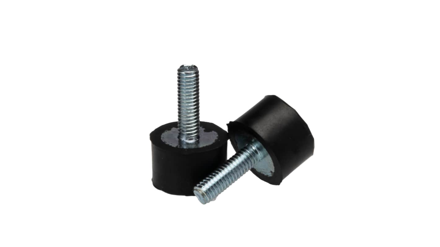 Plot antivibratoire mâle RS PRO M6 Ø 20mm en Caoutchouc naturel
