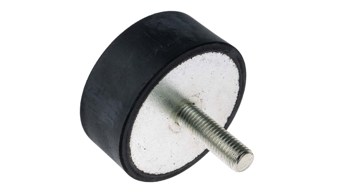 Plot antivibratoire mâle RS PRO M12 Ø 75mm en Caoutchouc naturel
