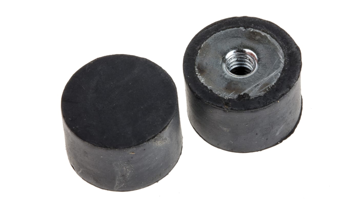 Soporte antivibración RS PRO, Pie amortiguador hembra, Ø 16mm, alt. 10mm, rosca M4