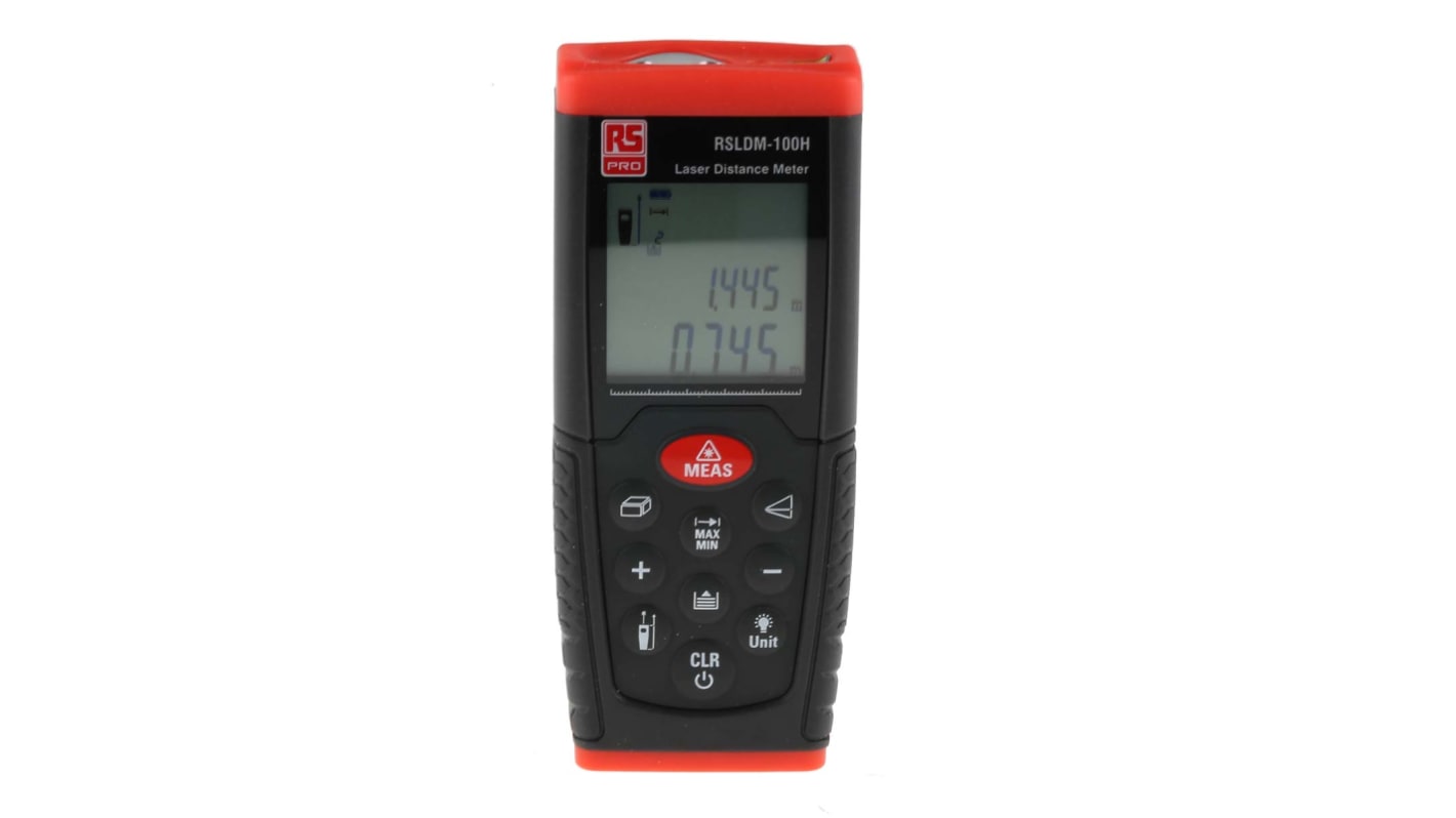 RS PRO RSLDM-100H Laser Measure, 0.05 → 100m Range, ±1.5 mm Accuracy