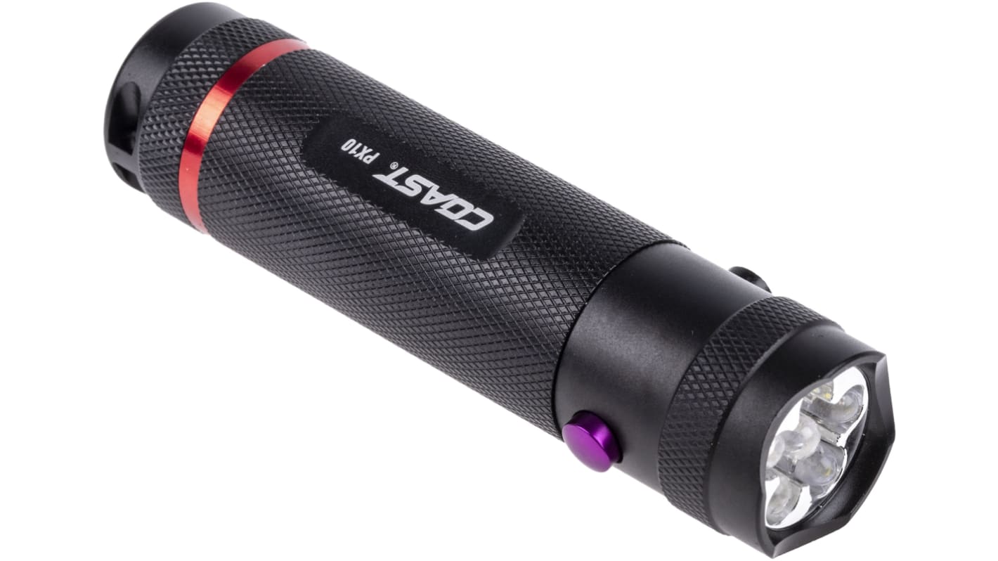 Coast 手电筒, 59LM, UV LED, 3 节 AAA 电池电池, 黑色, PX10