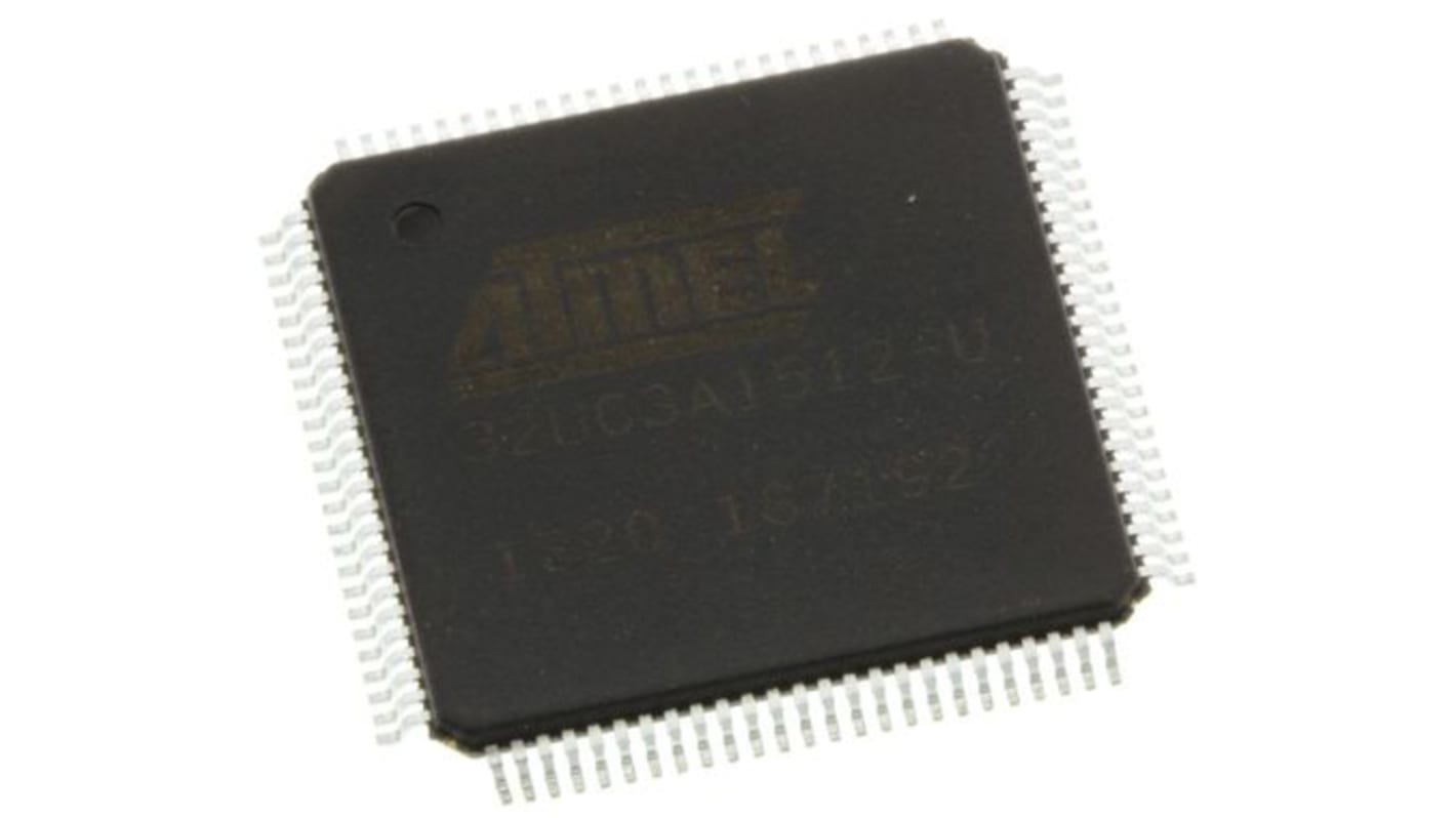 Mikrokontroler Microchip AT32 TQFP 100-pinowy Montaż powierzchniowy AVR32 512 kB 32bit 66MHz RAM:64 kB Ethernet:1 Flash