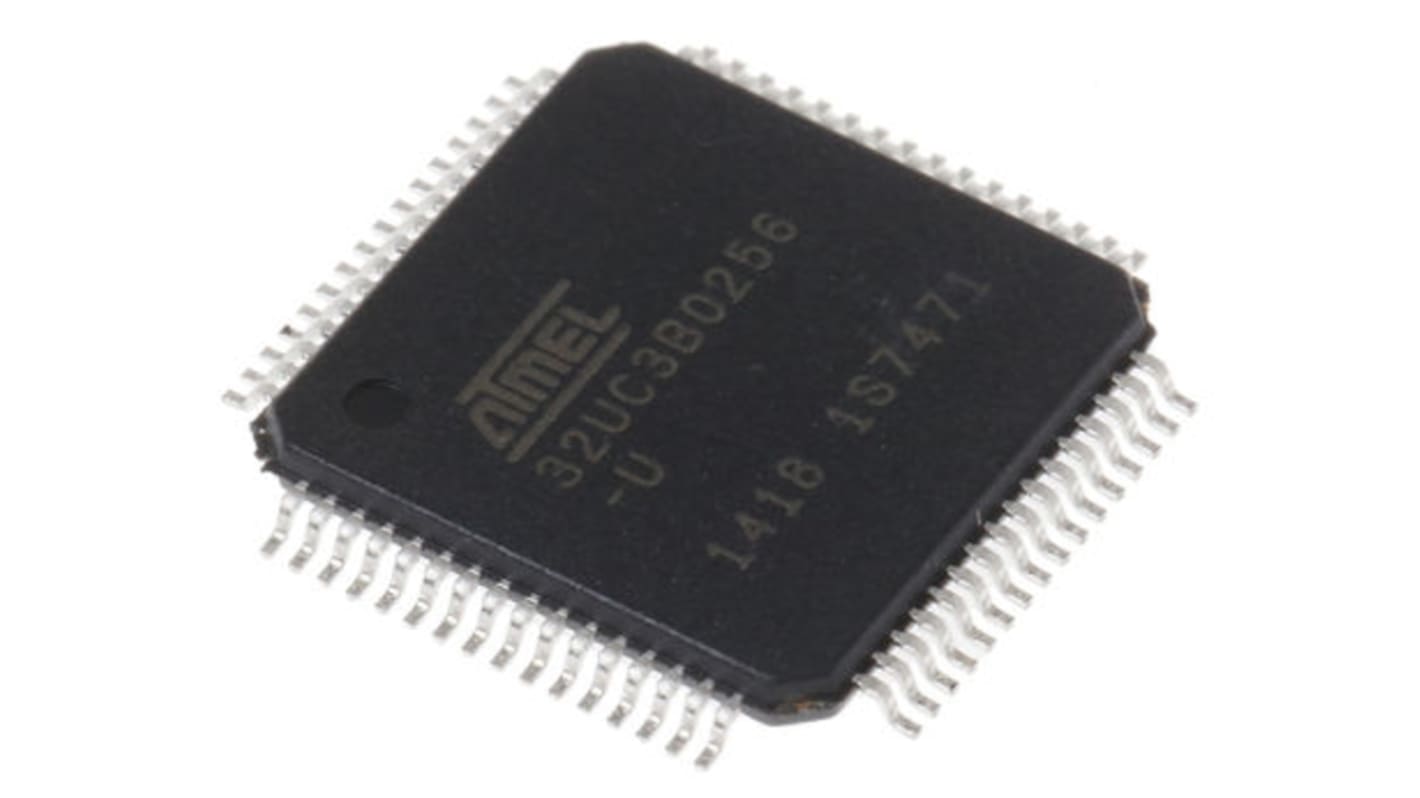 Microchip AT32单片机, AVR32内核, 64针, TQFP, 最大60MHz, 256 kB 闪存, 32 kB RAM