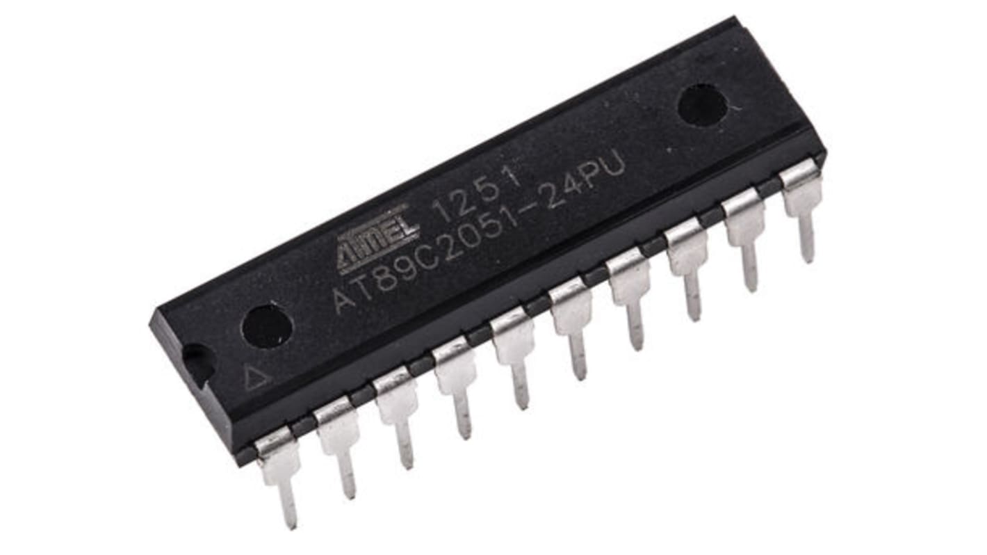 Microchip AT89单片机, 8051内核, 20针, PDIP, 最大24MHz, 2 kB 闪存, 128 B RAM