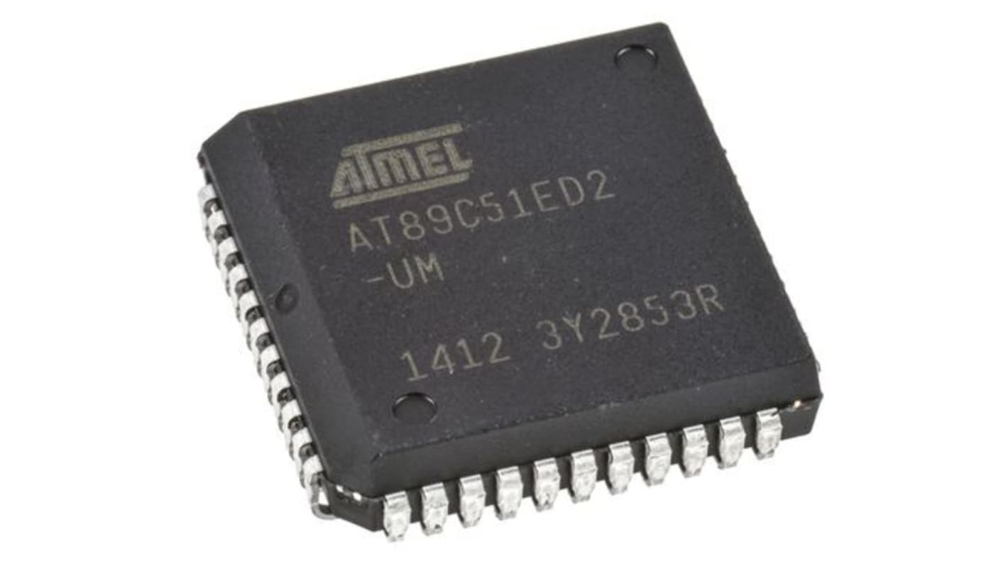 Microchip AT89C51ED2-SLSUM, 8bit 8051 Microcontroller, AT89, 40 MHz, 60 MHz, 64 kB Flash, 44-Pin PLCC