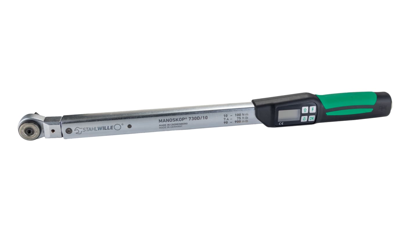 Chiave dinamometrica digitale STAHLWILLE, attacco quadrato 1/2 poll., coppia da 10 → 100Nm, prec. ±1% (angolo),