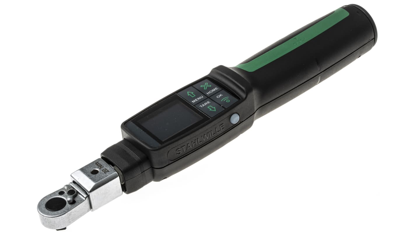 STAHLWILLE Digital Torque Wrench, 2 → 20Nm, 1/4 in 2 → 20 Nm Drive, Square Drive, 9 x 12mm Insert