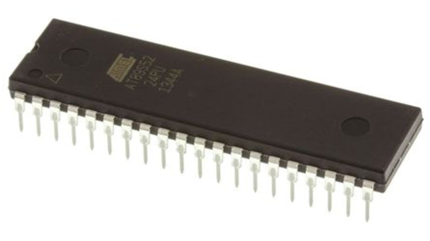 Microcontrollore Microchip, 8051, PDIP, AT89, 40 Pin, Su foro, 8bit, 24MHz