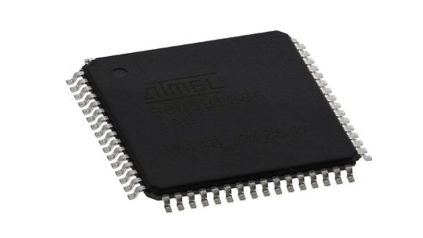 Microcontrollore Microchip, AVR, TQFP, AT90, 64 Pin, Montaggio superficiale, 8bit, 16MHz