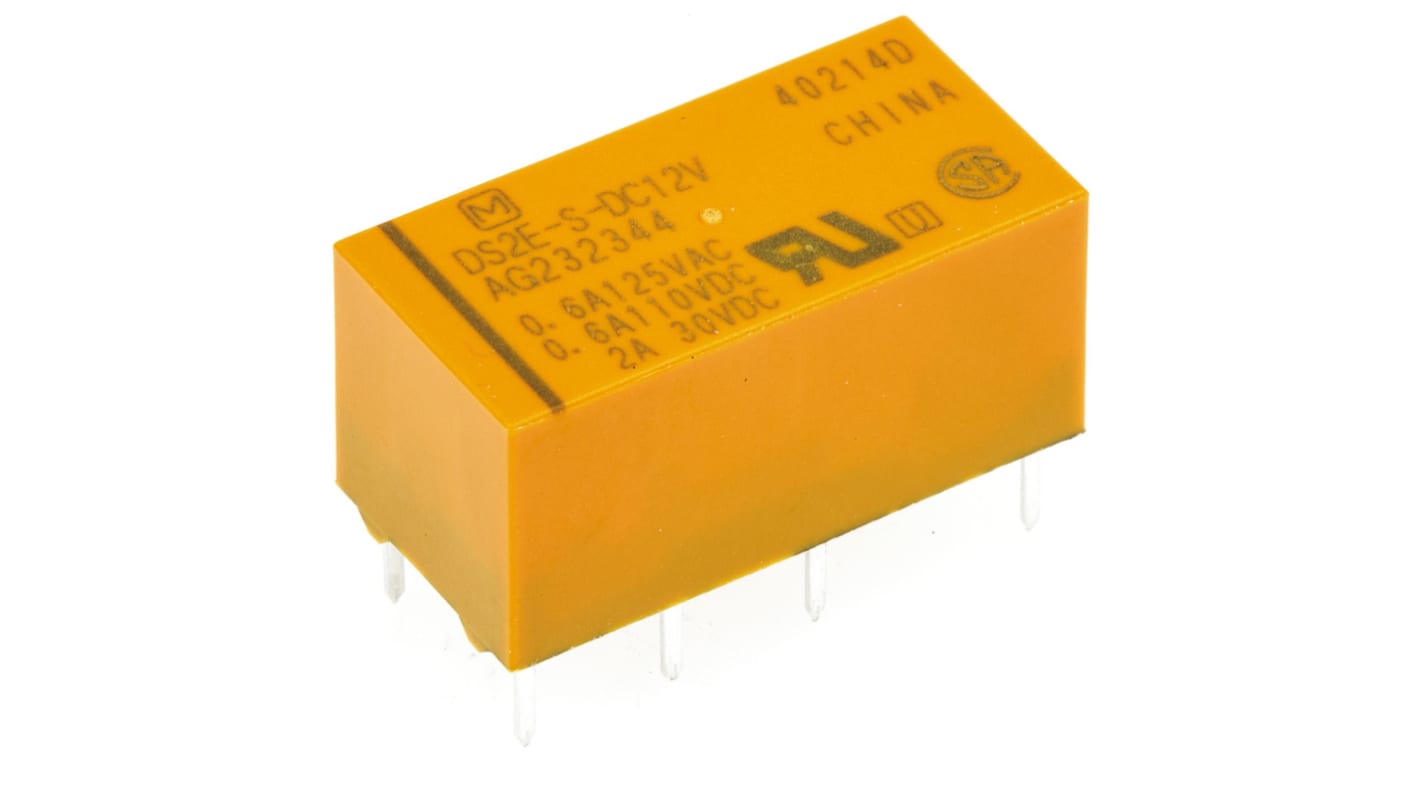 Relais de signal Panasonic DS 12V c.c., 2 RT, Montage sur CI