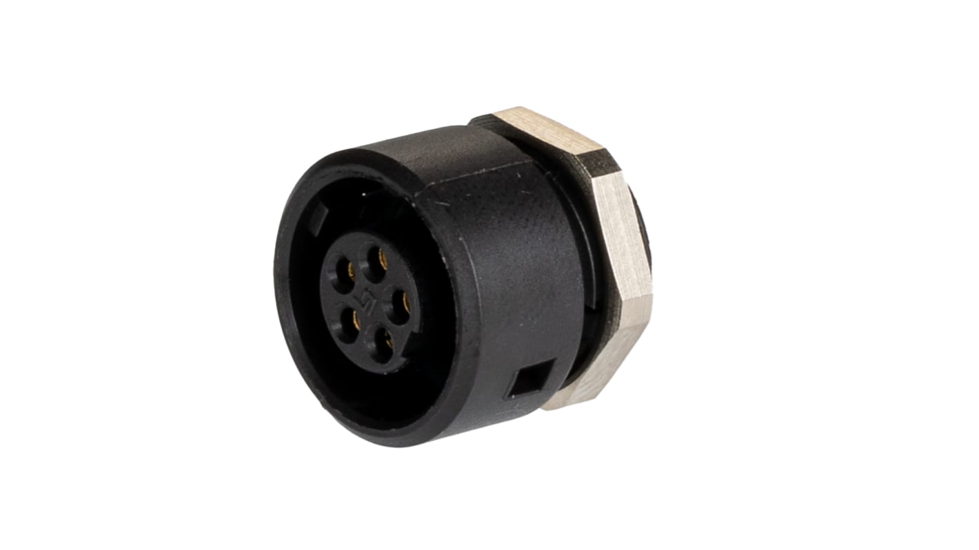 binder Circular Connector, 5 Contacts, Panel Mount, Subminiature Connector, Socket, Female, IP40, 710 Series