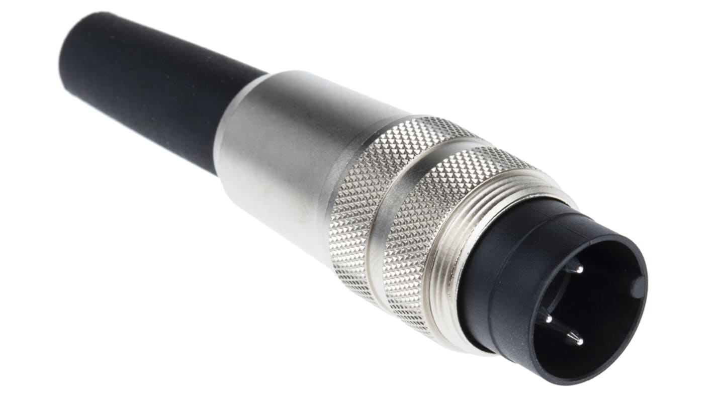 Conector circular binder macho serie 680 de 3 vías macho, montaje aéreo, IP40