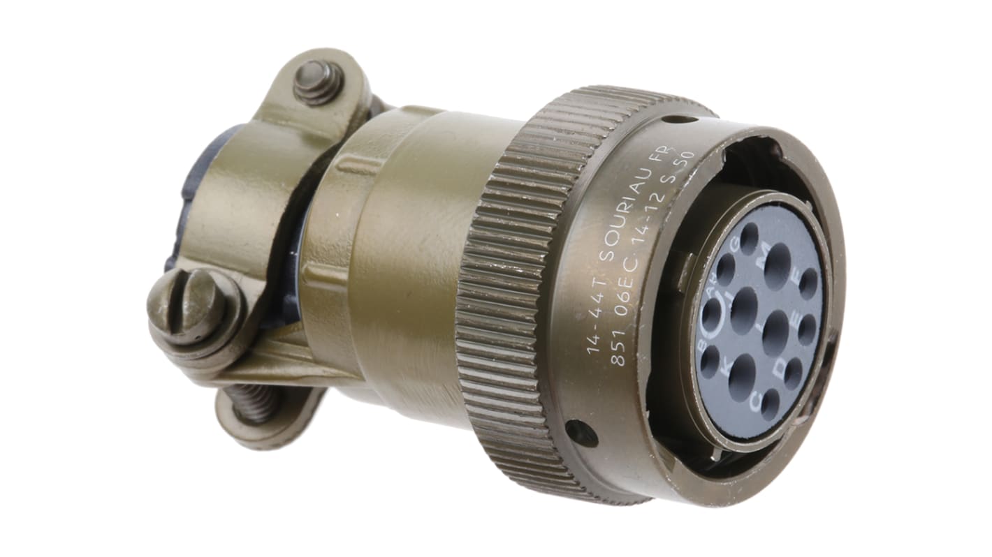 Souriau Sunbank by Eaton, 851, Copper Alloy 12 Way Cable Mount MIL Spec Circular Connector Plug, Socket Contacts,Shell