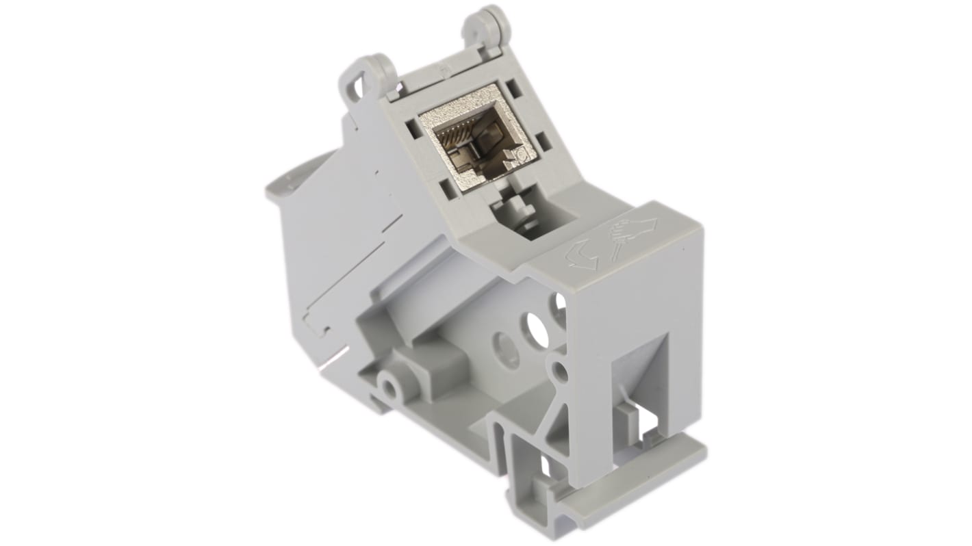 Phoenix Contact CUC-PP-D1PGY/R4GC8, Cat6 RJ45 2 Port DIN Rail Adapter